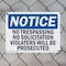 Signmission No Trespassing No Solicitation Violators OSHA Notice Sign, Plastic, 14in W x 10in L, 2PK OS-2PACK-NS-P-1014-L-14938 - alternate 2